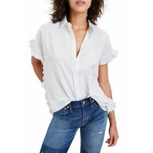 Madewell Ruffle Windowpane Courier Top